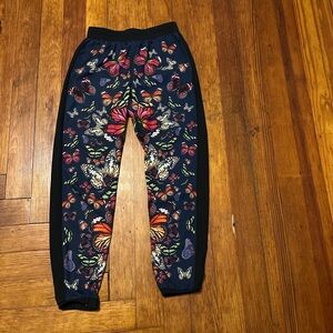 Colorful Butterfly Print Track Pants